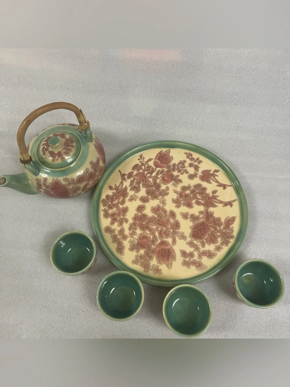 Pier 1 Imports Teapot w/ 4 Teacups and 11